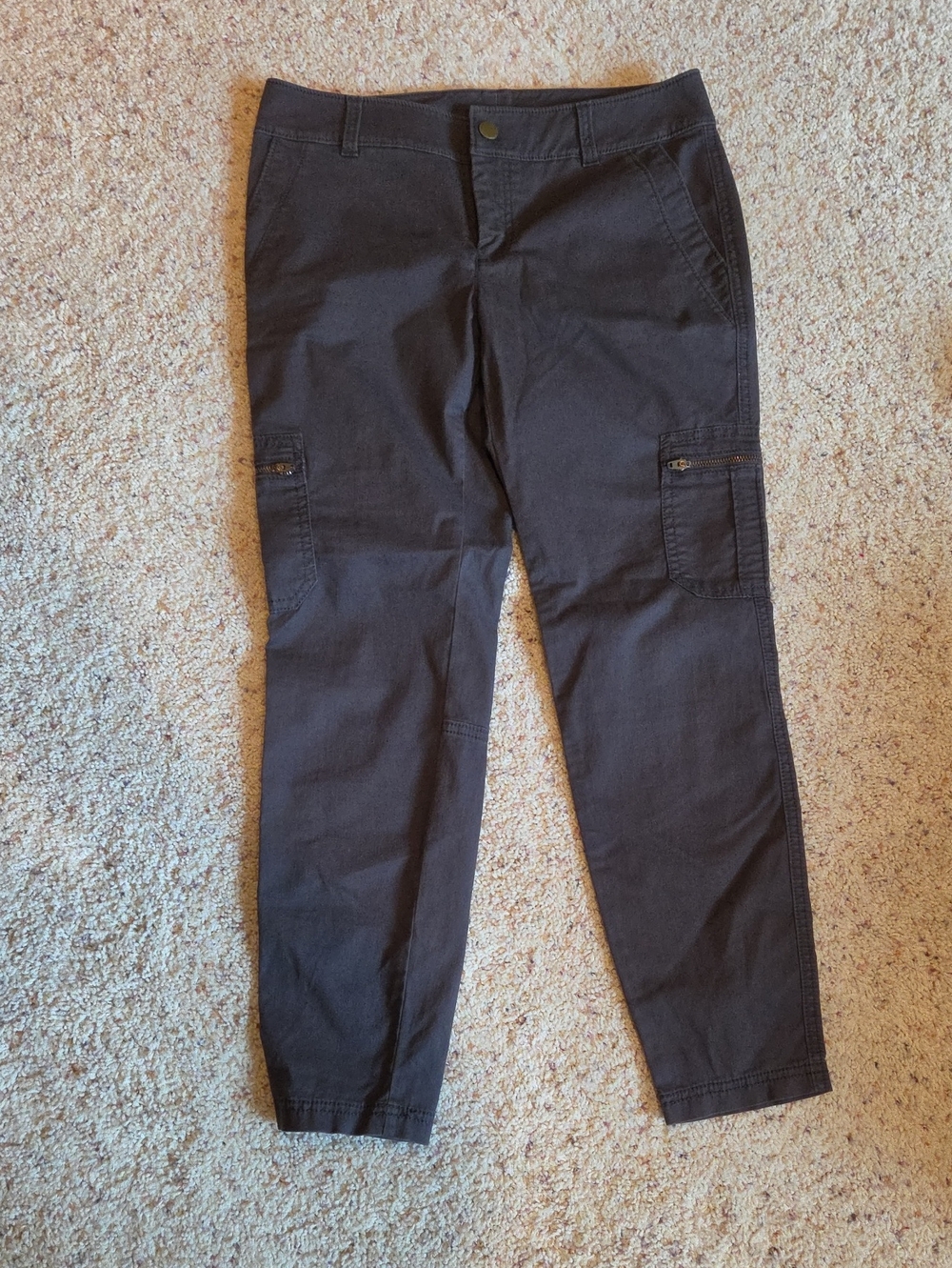 Athleta Black Slim Cargo Pants with Side Pockets